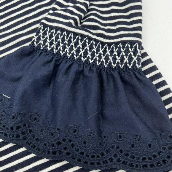 J Jill Navy and White Striped Top with eyelet cuffs Size Medium Petite - Picture 3 of 5